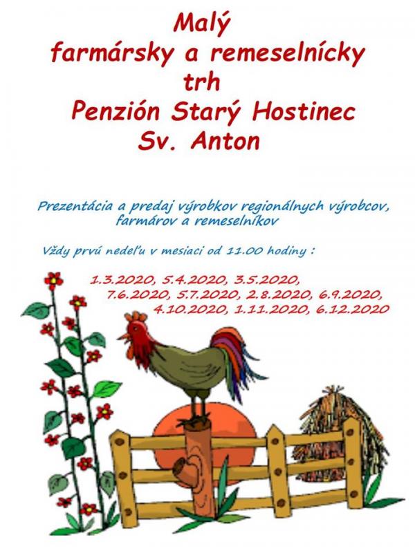 Malý farmársky a remeselnícky trh Penzión Starý Hostinec Sv. Anton 2020 - Podujatie